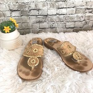 Jack Rogers gold Navajo Sandals